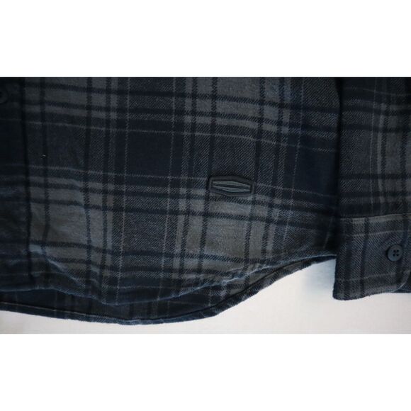 Bar & Shield x Harley-Davidson Men Sz L Tint Tattoo Blue Plaid Flannel L/S Shirt - Picture 8 of 10